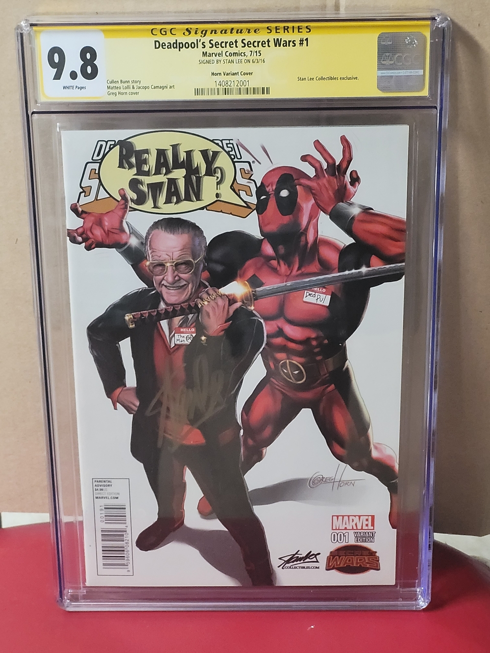 Marvel Comics Deadpool Secret Secret Wars #1 Signed By Great Stan Lee CGC 9.8